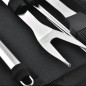 Set ustensile gratar, 9 piese, cutit, furculita, cleste, perie, otel, 800g, 38,5 x 12 x 5cm, argintiu