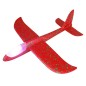 Avion planor pentru copii, iluminare led, polistiren, 47 x 49cm, rosu