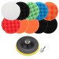 Set lustruire/polisare, 12 piese, adaptor M10, 8mm, multicolor
