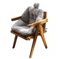 Perna scaun cu spatar, snur prindere, bumbac, 45 x 45 x 8cm, gri Perna scaun cu spatar, snur prindere, bumbac, 45 x 45 x 8cm, gri