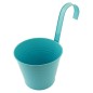 Ghiveci balcon cu maner, protectie raze UV, maner detasabil, tabla, 30 x 14,5 x 11cm, albastru