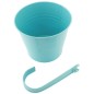 Ghiveci balcon cu maner, protectie raze UV, maner detasabil, tabla, 30 x 14,5 x 11cm, albastru