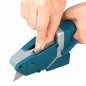 Cutter rigips, 5 rezerve incluse, creion inclus, ruleta, plastic/metal, 23 x 7cm, albastru/gri