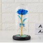 Trandafir criogenat, iluminare RGB, comutator, 344 g, 20,5 x 11 cm, albastru
