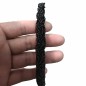 Bentita par, model impletiti cu margele, plastic, 1,5 cm, negru