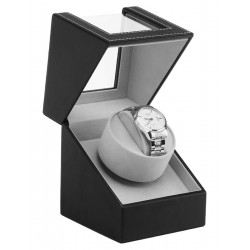 Cutie rotativa ceas, protectie praf, 16 x 12 x 13cm, negru