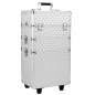Troller cosmetice, maner transport, 4 compartimente, 59 x 36 x 25,5cm, argintiu Troller cosmetice, maner transport, 4 compartimente, 59 x 36 x 25,5cm, argintiu