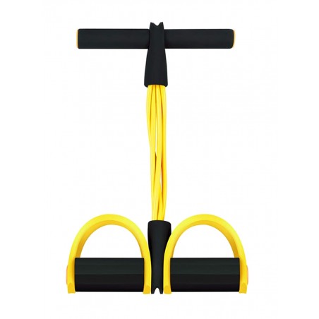 Dispozitiv fitness, 4 benzi elastice, 40 cm, negru/galben