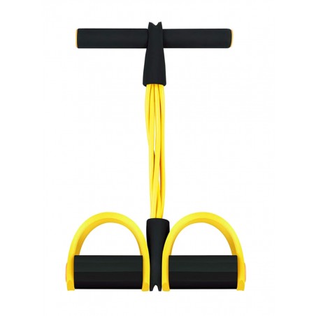 Dispozitiv fitness, 4 benzi elastice, 40 cm, negru/galben