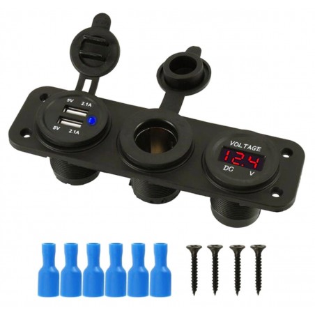 Bricheta auto, tensiune 2 porturi USB, 2,1/20A, 96g, 15 x 4,5 x 5,5cm, negru