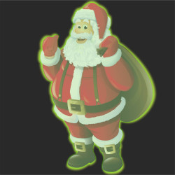 Sticker decorativ glow luminos Mos Craciun