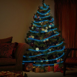 Instalatie electroluminescenta El-Wire pentru bradul de Craciun, cu invertor