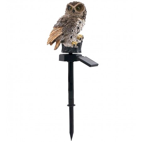 Lampa solara LED bufnita exterior, rezistenta interperii, IP67, 40mAh, 0,2 W, 1,2V, 43 x 15cm, maro