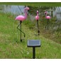Set 3 lampi solare LED, grad protectie IP65, figurina flamingo, rezistenta interperii, 300mAh, 1,2V, 52,5 cm, roz