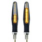 Semnalizatoare LED moto, 12 leduri, filet: M10, 12V, 9,5 x 2cm, negru