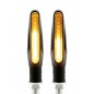 Semnalizatoare LED moto, 12 leduri, filet: M10, 12V, 9,5 x 2cm, negru