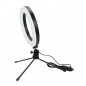 Lampa circulara cu telecomanda, dimensiune reglabila, intrare USB, 3200-5800K, 2A, 6,5W, 5V, 2,5kg, 16cm, negru/alb