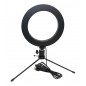 Lampa circulara cu telecomanda, dimensiune reglabila, intrare USB, 3200-5800K, 2A, 6,5W, 5V, 2,5kg, 16cm, negru/alb