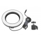 Lampa circulara cu telecomanda, dimensiune reglabila, intrare USB, 3200-5800K, 2A, 6,5W, 5V, 2,5kg, 16cm, negru/alb