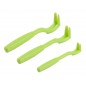Set 3 carlige indepartare capuse, plastic, 5,5cm / 5cm / 4,2cm, verde