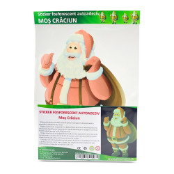 Sticker decorativ glow luminos Mos Craciun