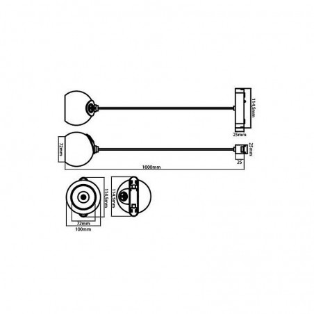 Proiector LED tip pendul, sina magnetica, 4000K, flux luminos 800lm, aluminiu