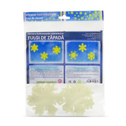 Sticker decorativ glow luminos model fulgi zapada, set 6 bucati