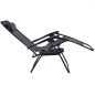 Sezlong pliabil tip scaun, reglabil, tetiera detasabila, suport pahar, 165x114x65 cm