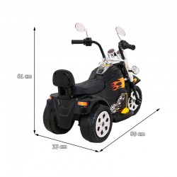 Motocicleta electrica Hot chopper, 6V/4,5Ah, 25W, roti plastic, lumina fata, melodii, 88 x 33 x 61 cm, capacitate 25 kg