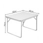 Masa pliabila pentru camping, 80x60x70 cm, blat laminat, cadru aluminiu, alb gri Masa pliabila pentru camping, 80x60x70 cm, blat laminat, cadru aluminiu, alb gri