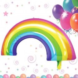 Balon petrecere copii, forma Curcubeu, folie aluminiu, multicolor, 33x82 cm