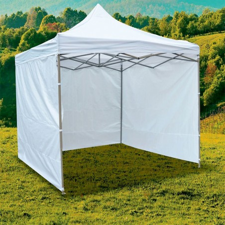 Cort de gradina quick tent, 3 pereti laterali, 3x3x3 m, inaltime reglabila, montare usoara, cadru otel, alb