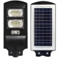 Lampa stradala, panou solar amorf, LED 100W, lumina 6000K, 2000lm, senzor miscare, telecomanda IR, IP65