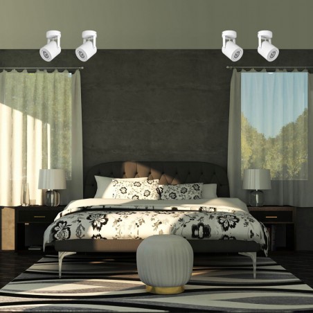 Spot LED, 35W, soclu GU10, IP20, rotatie 350 grade, cadru aluminiu, alb mat