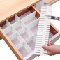 Organizator pentru sertare, 10 x 40 cm, alb, set 4 bucati