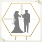 Arcada hexagonala pentru decor evenimente, cadru din metal, latime 2 m, auriu Arcada hexagonala pentru decor evenimente, cadru din metal, latime 2 m, auriu