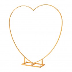 Arcada decor flori sau baloane pentru evenimente, forma inima 2x2m, metal, auriu