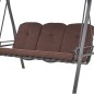 Balansoar de gradina, 3 locuri, 205x118x184 cm, structura metalica, impermeabil, maro Balansoar de gradina, 3 locuri, 205x118x184 cm, structura metalica, impermeabil, maro