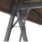 Balansoar de gradina, 3 locuri, 205x118x184 cm, structura metalica, impermeabil, maro Balansoar de gradina, 3 locuri, 205x118x184 cm, structura metalica, impermeabil, maro