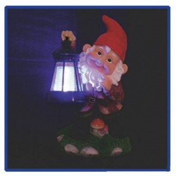 Lampa solara Pitic cu felinar pentru curte, iluminare multicolora