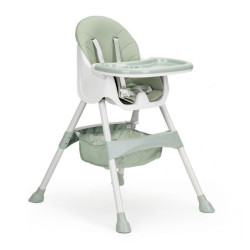 Scaun de masa pentru bebelusi, model 2 in 1, centuri siguranta, tavita, 92x77x62 cm, verde