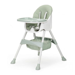 Scaun de masa pentru bebelusi, model 2 in 1, centuri siguranta, tavita, 92x77x62 cm, verde