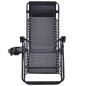 Sezlong pliabil, tip scaun, cadru otel, perna reglabila, 176x65x106, negru, RESIGILAT