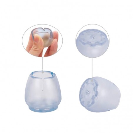 Protectie pentru picioare de mobilier, silicon, transparent, set 8 bucati