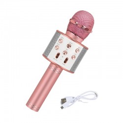 Microfon wireless pentru copii, 5W, bluetooth, boxa incorporata, USB, card microSD, 115 dB
