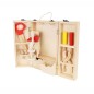 Trusa de scule pentru copii, 34 piese, cutie depozitare 21x29.5x8 cm, lemn, multicolor