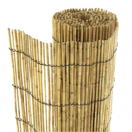 Gard din bambus pentru delimitare spatiu, aspect natural, 150x150 cm