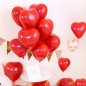 Set 100 baloane inimioara rosie, latex, 30 cm