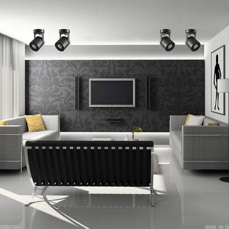 Spot LED de tavan, rotatie 350 grade, putere 35W, soclu GU10, cadru aluminiu, negru mat