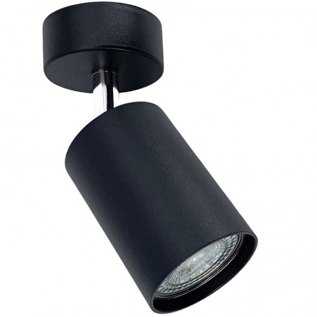 Plafoniera de tavan, LED 35W, conector cromat, unghi de inclinare reglabil, negru